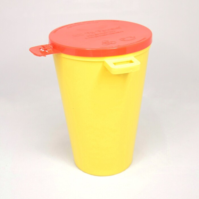 Емкость-контейнер для сбора острого инструментария и органических отходов класса Б, 1 л.